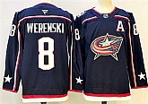 Men's Columbus Blue Jackets #8 Zach Werenski Navy With A Patch Stitched Jersey,baseball caps,new era cap wholesale,wholesale hats
